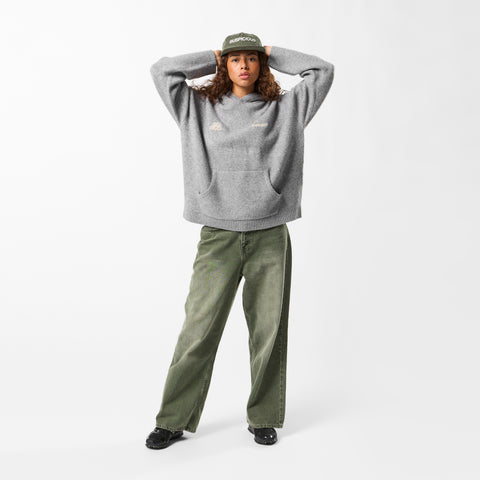 Winter1 / Landscape Knitted Hoodie - Heather Grey