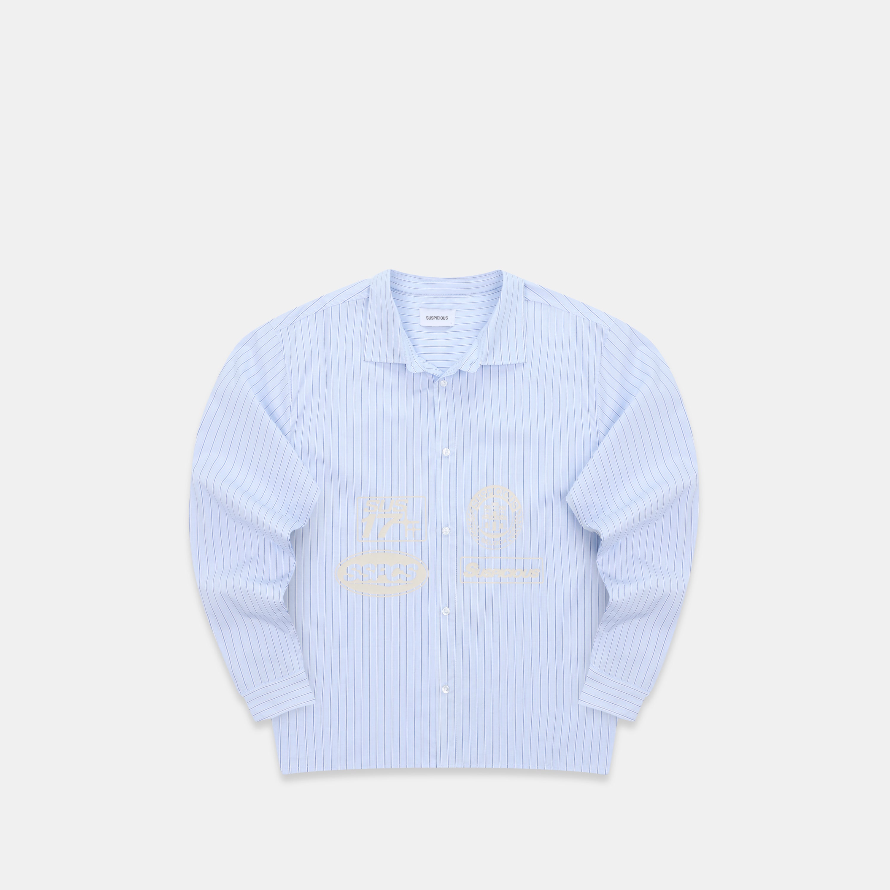 Line Up Striped Longsleeve Shirt - Light Blue – Suspicious Antwerp