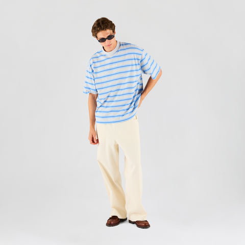 Summer Breeze / Mirror Striped Tee - Heather & Blue
