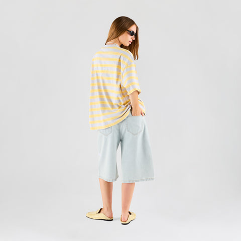 Summer Breeze / Mirror Striped Tee - Heather & Yellow