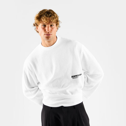+351 Cotton / New Essentials Waffle Longsleeve - White