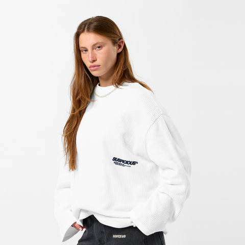 +351 Cotton / New Essentials Waffle Longsleeve - White