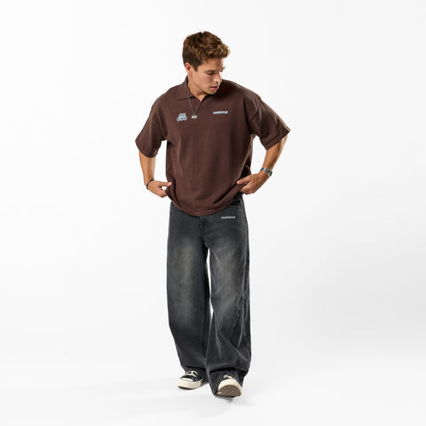 Fall / Offset Cotton Polo - Brown