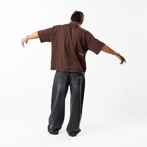 Fall / Offset Cotton Polo - Brown