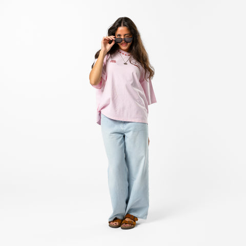 Summer / Offset Tee - Baby Pink