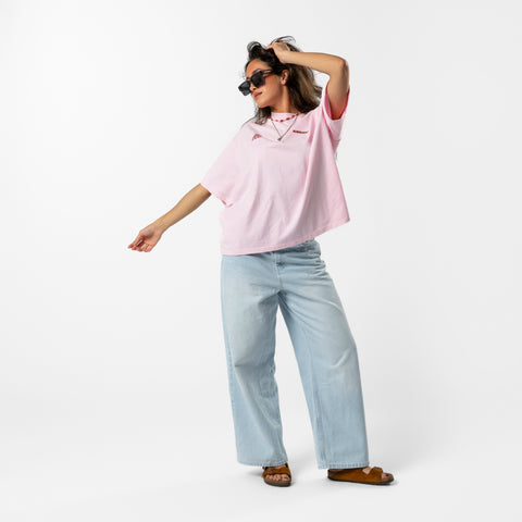 Summer / Offset Tee - Baby Pink