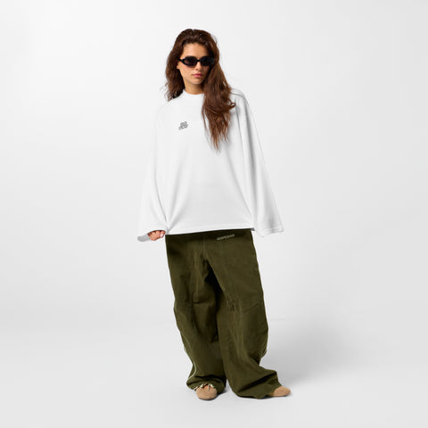 Bestsellers Variants / Offset Waffle Longsleeve - white