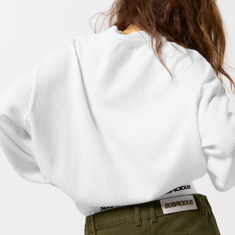Bestsellers Variants / Offset Waffle Longsleeve - white