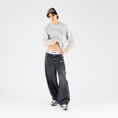 Winter 2 / Painter Layered Waffle Longsleeve - Heather Grey