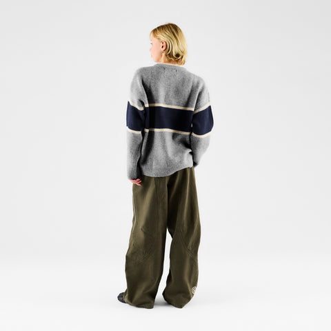 Winter 2 / Panel Knitted Sweat - Heather Grey