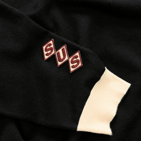 Winter3 / Patch Patrol Knitted Longsleeve Polo - Black