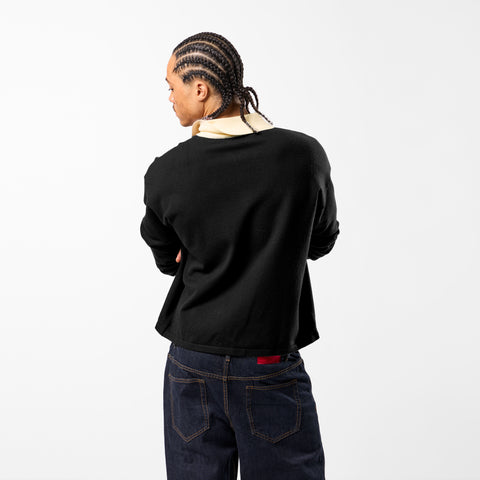 Winter3 / Patch Patrol Knitted Longsleeve Polo - Black