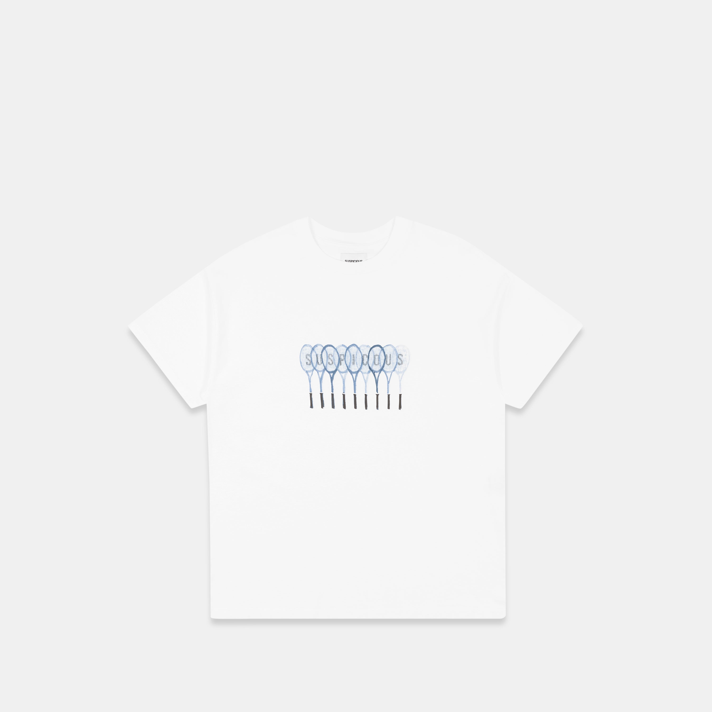 Rackets Tee - White – Suspicious Antwerp