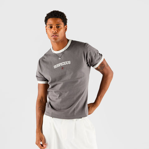 Suspicious Cowboys / Ranch Ringer Tee - Washed Charcoal