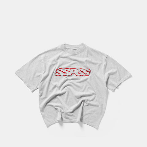 Summer Stripes / Red Layered SSPCS Applique Tee - Ash