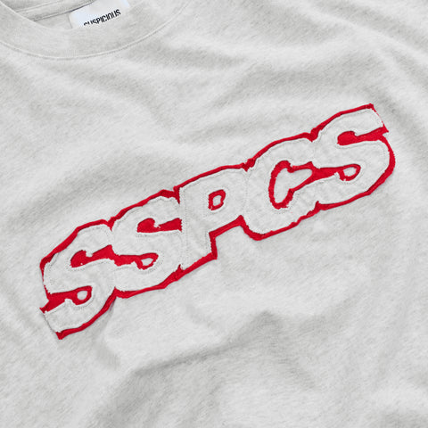 Summer Stripes / Red Layered SSPCS Applique Tee - Ash
