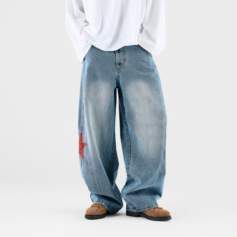 Suspicious Cowboys / Red Star Barrel Jeans - Washed Blue