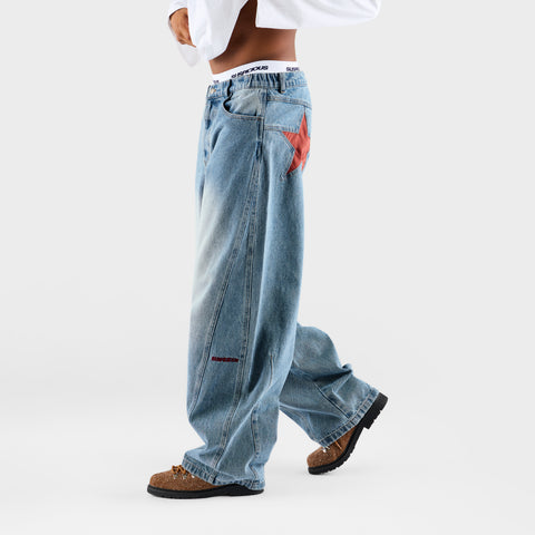Suspicious Cowboys / Red Star Barrel Jeans - Washed Blue