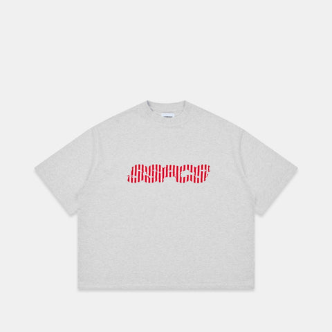 Summer Stripes / Red Striped SSPCS Applique Tee - Ash