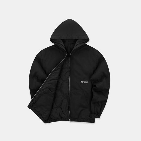 Fall / Reversible Canvas Hooded Jacket - Black