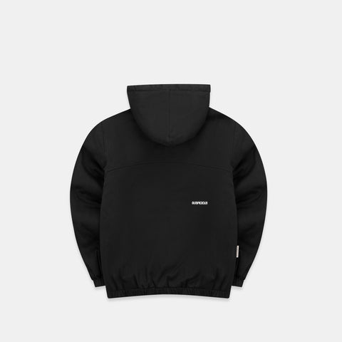 Fall / Reversible Canvas Hooded Jacket - Black