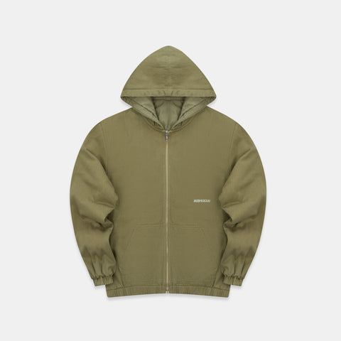 Fall / Reversible Canvas Hooded Jacket - Lichen Green