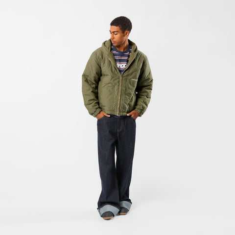 Fall / Reversible Canvas Hooded Jacket - Lichen Green