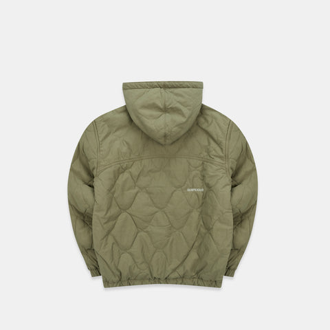 Fall / Reversible Canvas Hooded Jacket - Lichen Green