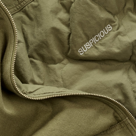 Fall / Reversible Canvas Hooded Jacket - Lichen Green
