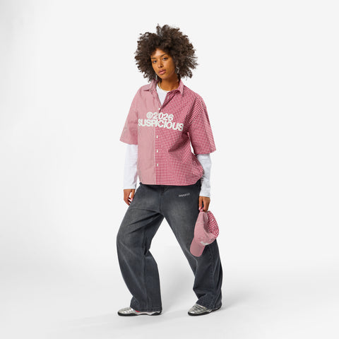 Spring 1 / S2026 Split Shortsleeve Shirt - Ruby