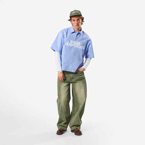 Spring 1 / S2026 Striped Shortsleeve Shirt - Light Blue