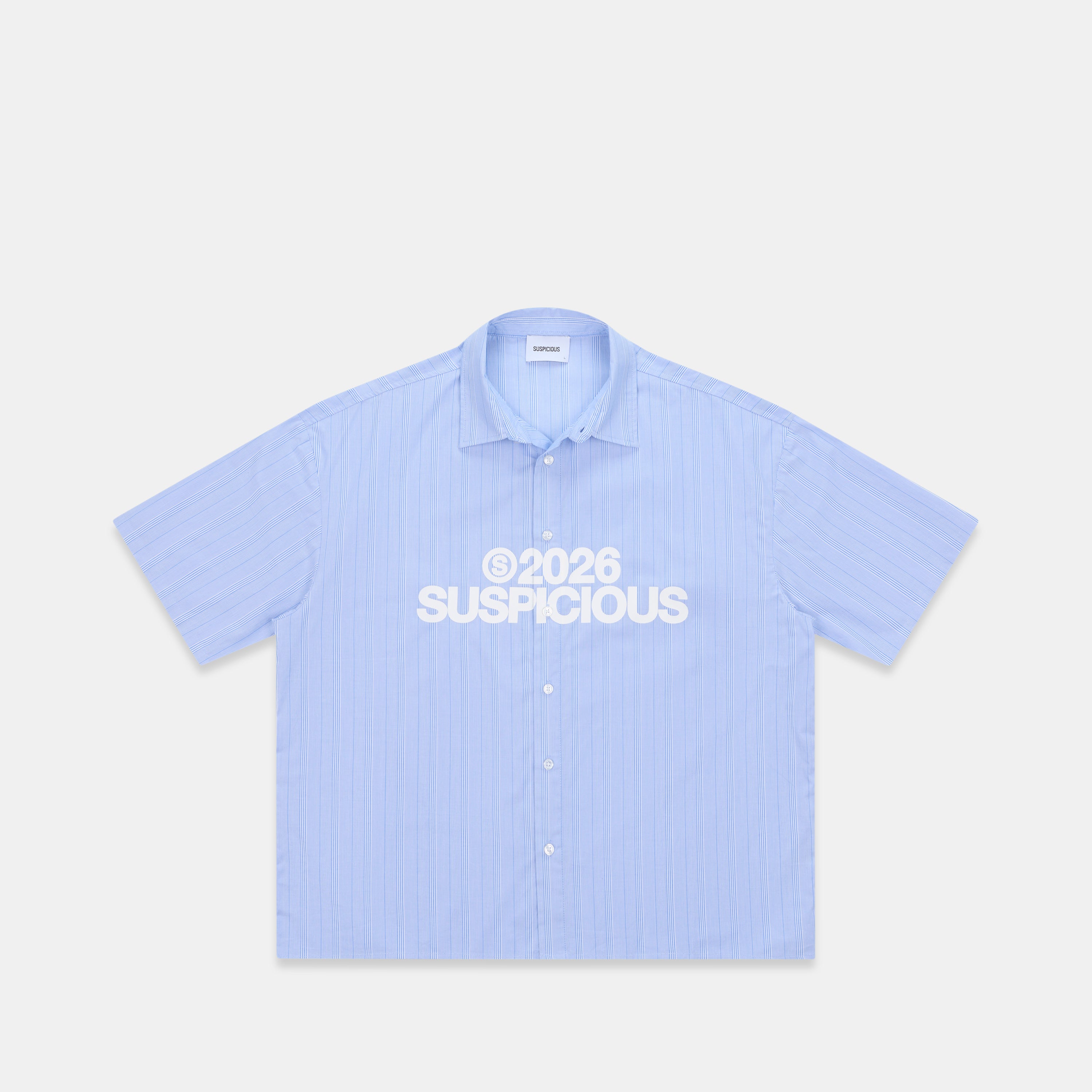 S2026 Striped Shortsleeve Shirt - Light Blue & White – Suspicious