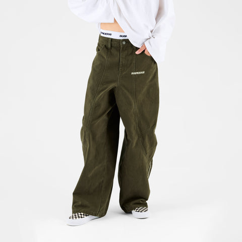 Off Season / S Club Big Barrel Jeans - Dusty Green