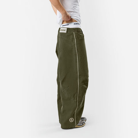 Off Season / S Club Big Barrel Jeans - Dusty Green