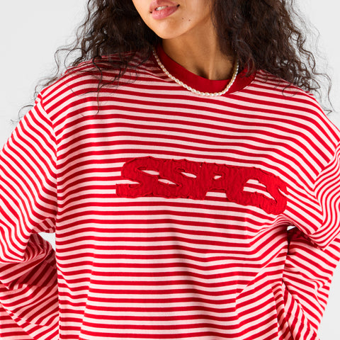 Summer Stripes / SSPCS Applique Striped Longsleeve - Red