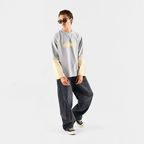 Summer Stripes / SSPCS Striped Layered Longsleeve - Ash & Butter