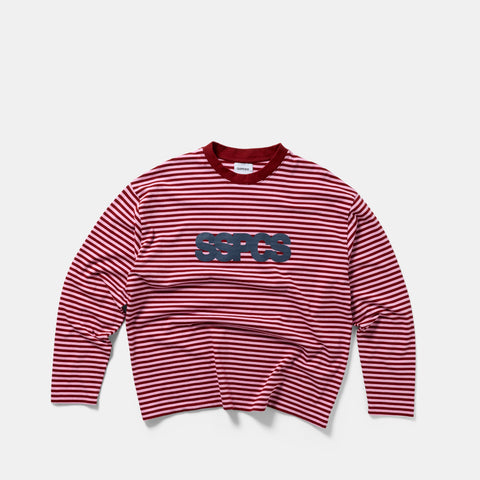 End Of Summer / SSPCS Striped Longsleeve - Dusty Pink & Red