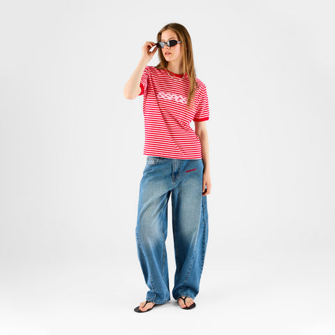 Summer Stripes / SSPCS Striped Ringer Tee - Red