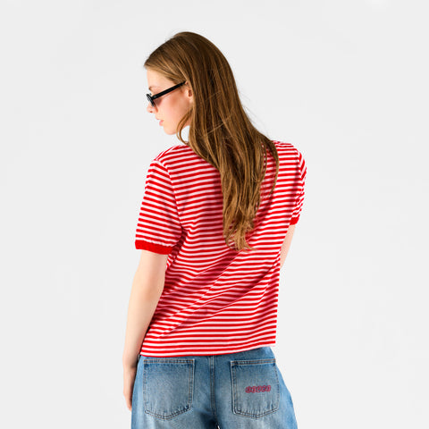 Summer Stripes / SSPCS Striped Ringer Tee - Red