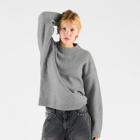 Winter 2 / Script Knitted Sweat - Heather Grey
