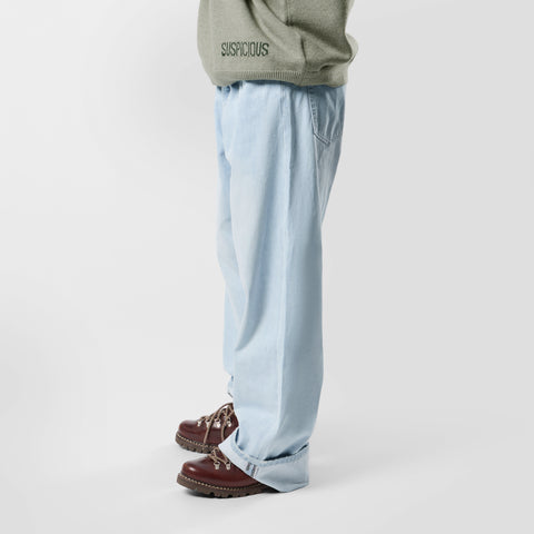 Winter2 / Selvedge Turn-Up Baggy Jeans - Bleached