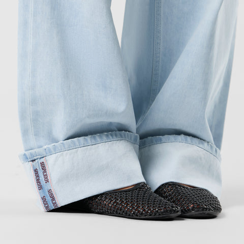 Winter2 / Selvedge Turn-Up Baggy Jeans - Bleached