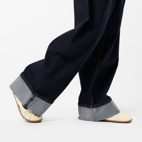 Winter2 / Selvedge Turn-Up Baggy Jeans - Indigo