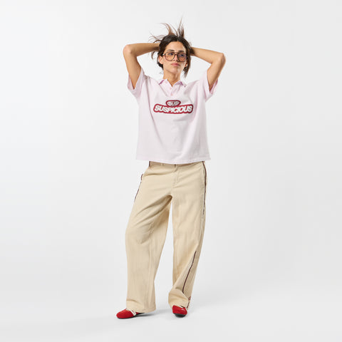 S2 / Signature Stamp Buttoned Polo - Orchid Ice