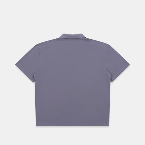 S2 / Signature Stamp Buttoned Polo - Tidal Blue