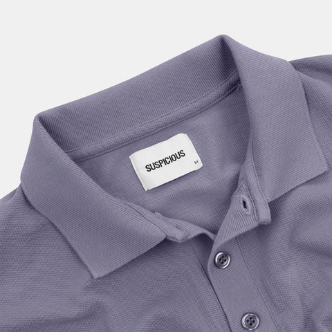 S2 / Signature Stamp Buttoned Polo - Tidal Blue
