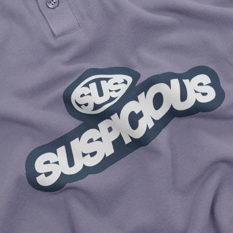 S2 / Signature Stamp Buttoned Polo - Tidal Blue