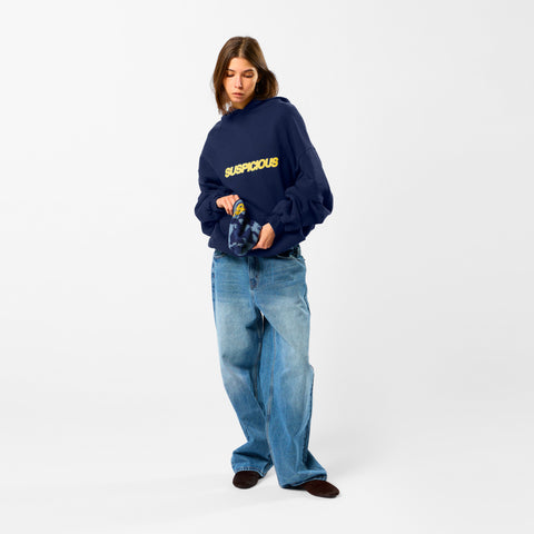 Camo / Slanted Hoodie - Deep Navy