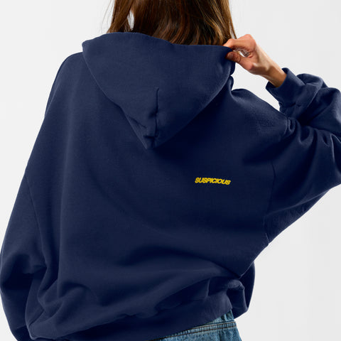 Camo / Slanted Hoodie - Deep Navy