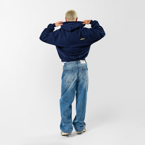 Camo / Slanted Hoodie - Deep Navy